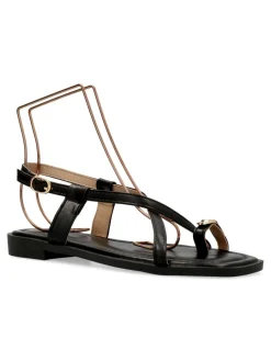 Fashion BUONAROTTI Sandalia plana de tiras mujer