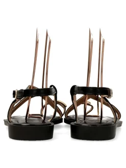 Fashion BUONAROTTI Sandalia plana de tiras mujer