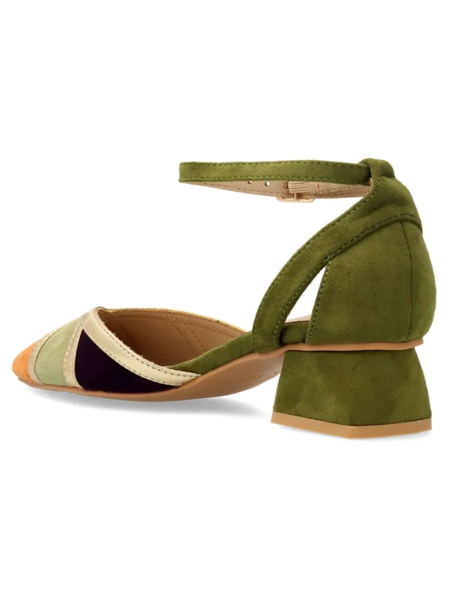 Fashion BUONAROTTI Zapato salón multicolor tacón bajo