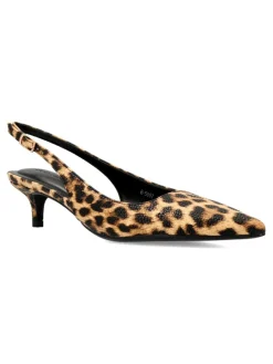 Clearance BUONAROTTI Zapato salón tacón bajo print leopardo