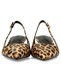 Clearance BUONAROTTI Zapato salón tacón bajo print leopardo