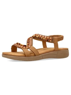 Fashion CALZAPIES Sandalia confort tiras pedrería