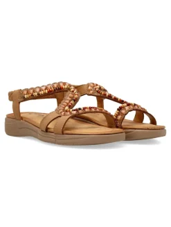 Fashion CALZAPIES Sandalia confort tiras pedrería