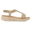 Fashion CALZAPIES Sandalia plana confort metalizada