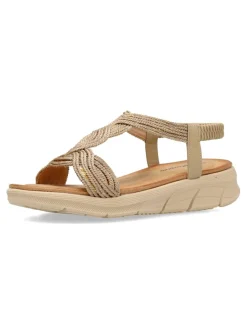 Fashion CALZAPIES Sandalia plana confort metalizada