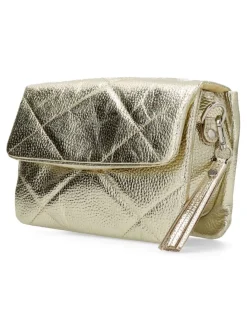 Hot CARAMELO Bolso bandolera piel metalizada mujer