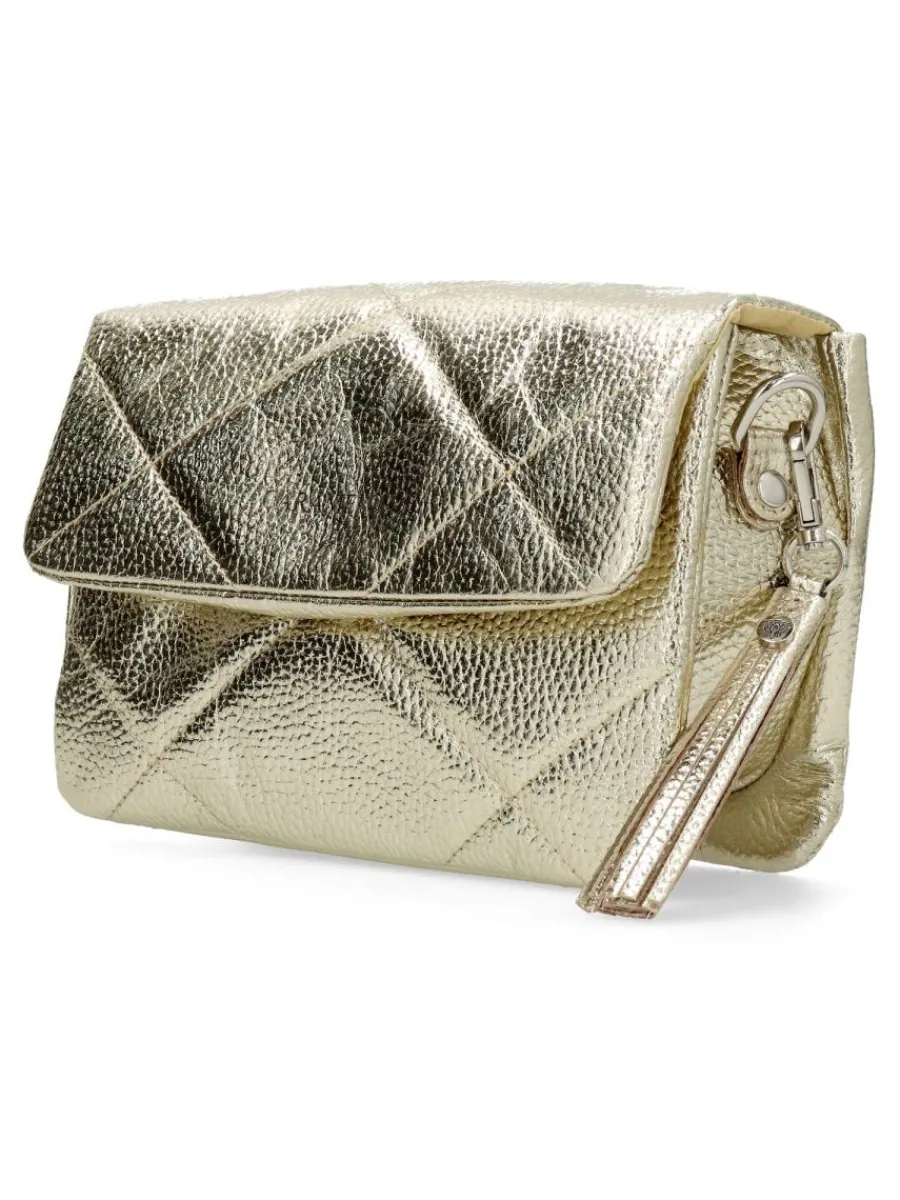Hot CARAMELO Bolso bandolera piel metalizada mujer