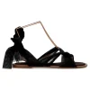 Outlet CORINA Sandalia plana negra tiras mujer