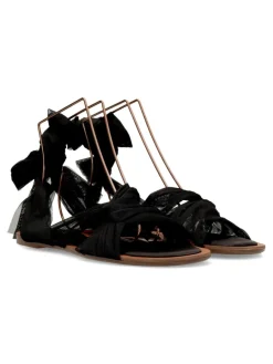 Outlet CORINA Sandalia plana negra tiras mujer