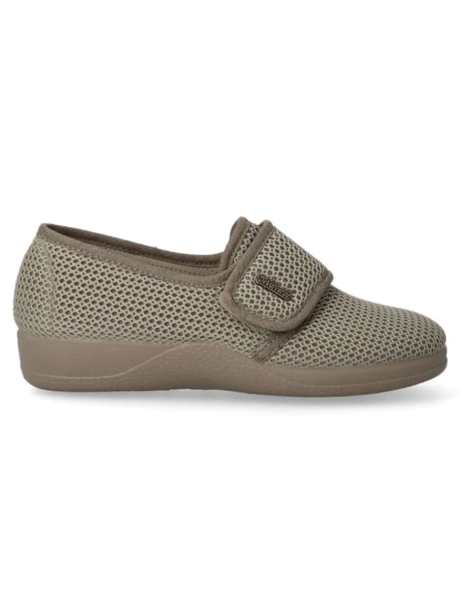 Fashion DEVALVERDE Zapatilla de casa velcro mujer