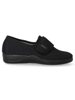 Sale DEVALVERDE Zapatilla de casa velcro mujer VAL 1160 NEGRO