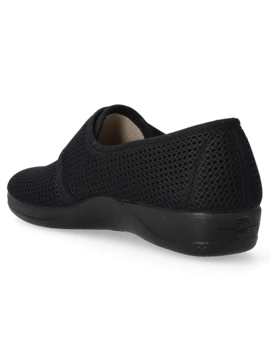 Sale DEVALVERDE Zapatilla de casa velcro mujer VAL 1160 NEGRO