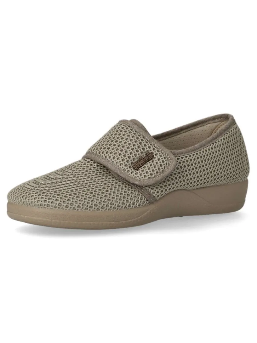 Fashion DEVALVERDE Zapatilla de casa velcro mujer