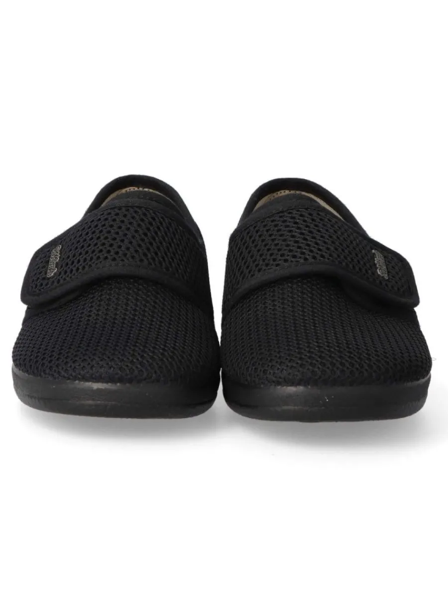 Sale DEVALVERDE Zapatilla de casa velcro mujer VAL 1160 NEGRO