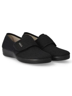 Sale DEVALVERDE Zapatilla de casa velcro mujer VAL 1160 NEGRO