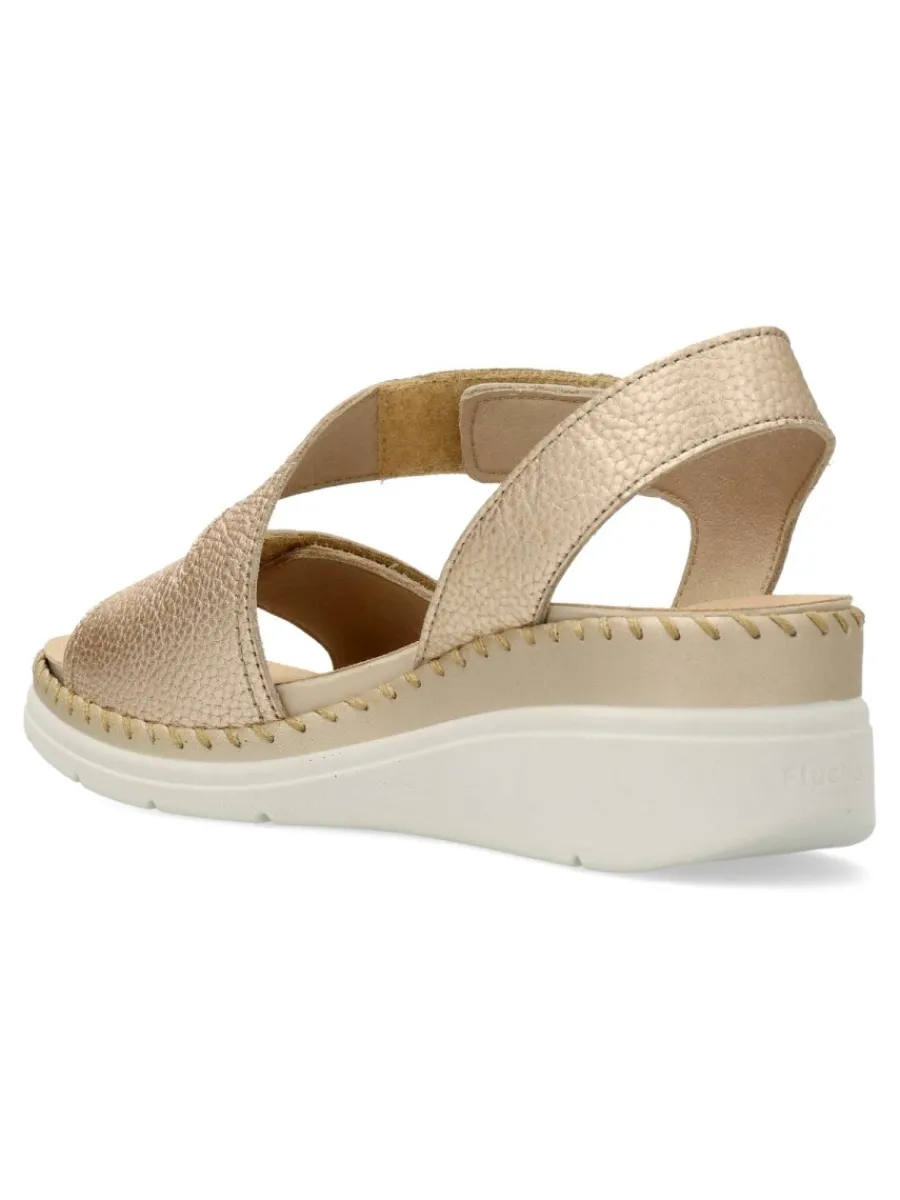 Online FLUCHOS Sandalia piel metalizada confort Leza