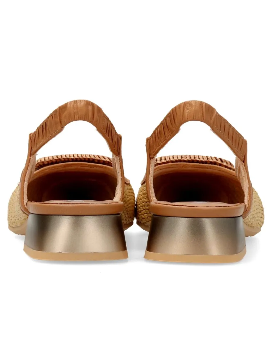 New HISPANITAS Zapato salón rafia y piel confort Dali