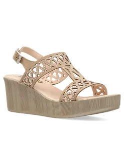 Clearance 24 HRS Sandalia confort piel troquelada