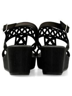 New 24 HRS Sandalia piel confort cuña mujer