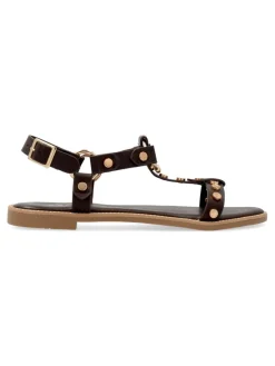 Fashion ISTERIA Sandalia plana vegana tachas mujer