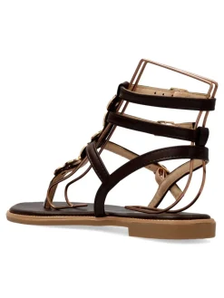 Fashion ISTERIA Sandalia tiras adornos metalizados