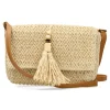 Outlet MAC & NOA Bolso bandolera rafia beige mujer