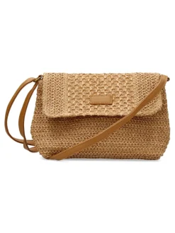 Discount MAC & NOA Bolso bandolera rafia color tostado