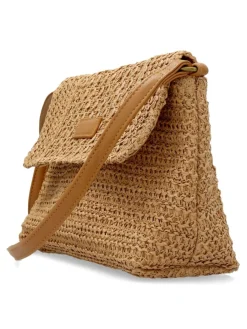Discount MAC & NOA Bolso bandolera rafia color tostado