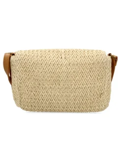 Outlet MAC & NOA Bolso bandolera rafia beige mujer