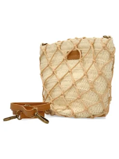 Best MAC & NOA Bolso bandolera rafia beige mujer