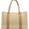 Hot MAC & NOA Bolso de hombro rafia beige mujer