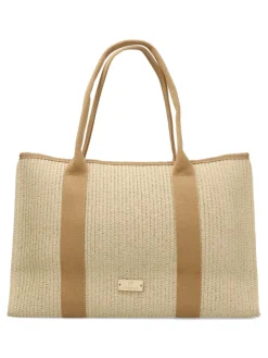 Hot MAC & NOA Bolso de hombro rafia beige mujer