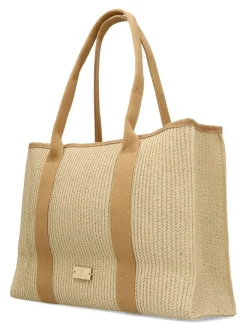 Hot MAC & NOA Bolso de hombro rafia beige mujer