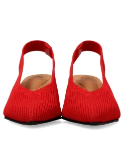 Clearance MISS ELASTIC Zapato salón textil elastico rojo