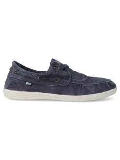 Best NATURAL WORLD Zapato náutico lona hombre WOR 303E MARINO