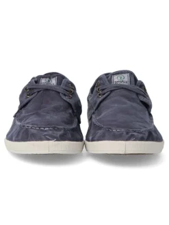 Best NATURAL WORLD Zapato náutico lona hombre WOR 303E MARINO