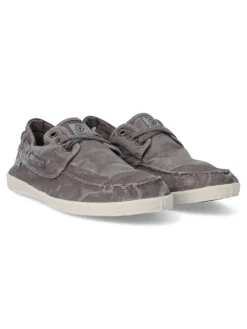 Discount NATURAL WORLD Zapato náutico lona hombre WOR 303E GRIS