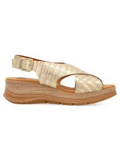 New PAULA URBAN Sandalia piel confort metalizada