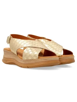 New PAULA URBAN Sandalia piel confort metalizada
