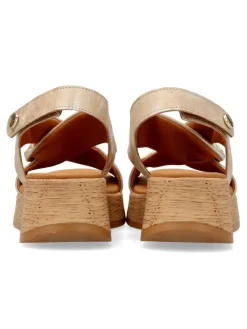 Fashion PAULA URBAN Sandalia piel confort tiras cruzadas
