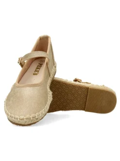 Clearance PEKE'S by Vanessa PEKES Mercedita plana brillo yute niña