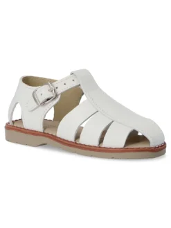 Clearance PEKE'S by Vanessa PEKES Sandalia de piel cómoda niño PET 3129C BLANCO