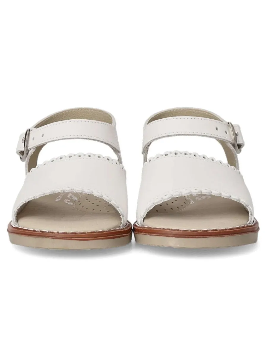 Hot PEKE'S by Vanessa PEKES Sandalia de piel cómoda niña PET 2186C BLANCO