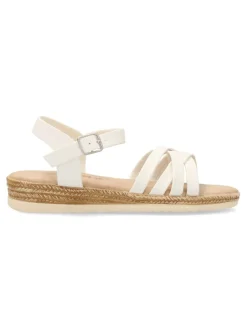 Fashion PEKE'S by Vanessa PEKES Sandalia efecto yute tiras blancas
