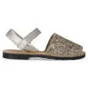 Clearance PEKE'S by Vanessa PEKES Sandalia menorquina glitter piel