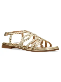 Clearance PEKE'S by Vanessa PEKES Sandalia metalizada tiras trenzadas