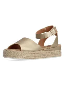 Discount PEKE'S by Vanessa PEKES Sandalia metalizada yute hebilla