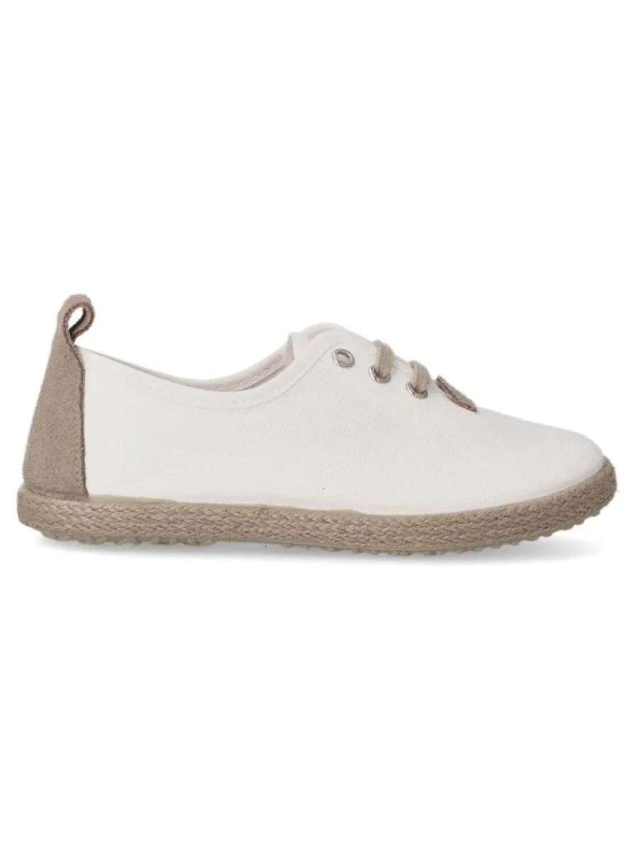 Online PEKE'S by Vanessa PEKES Zapato inglés yute niño BAT 45001/2 BLANCO