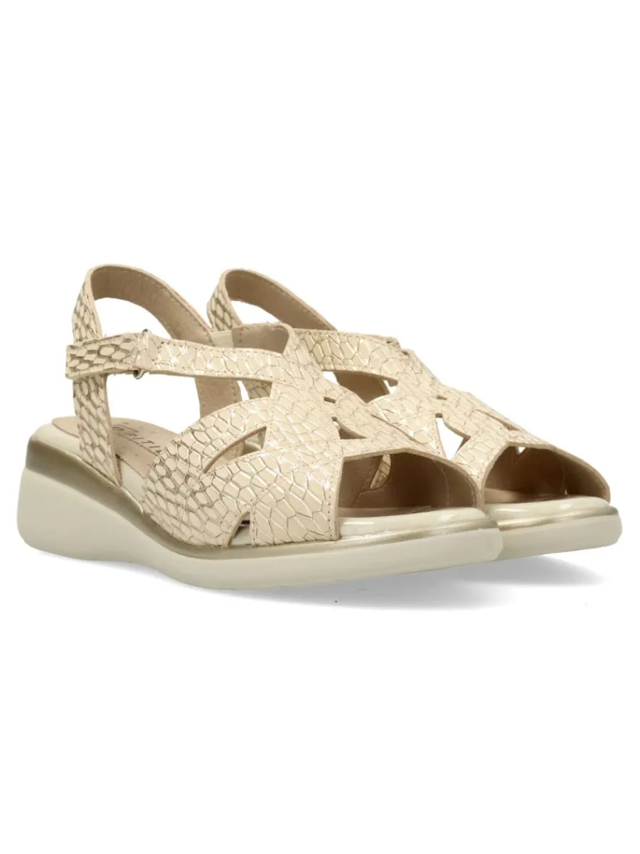 Outlet PITILLOS Sandalia piel grabada confort mujer