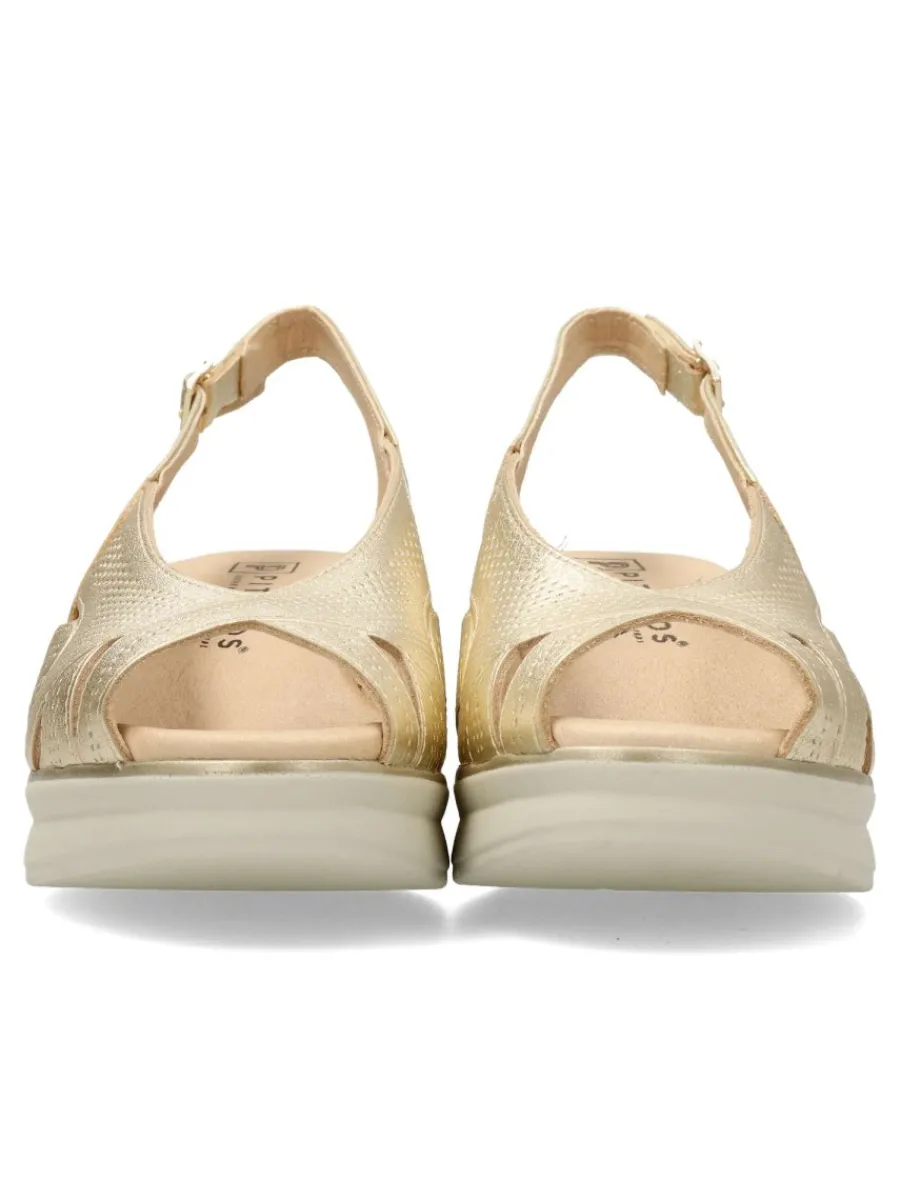 Clearance PITILLOS Sandalia piel micropuntos confort mujer